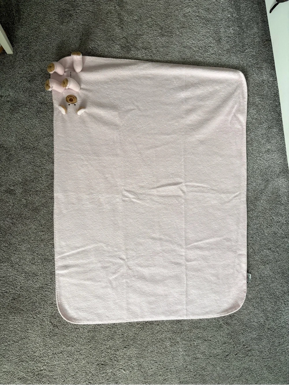 Ty Pink and Tan Bear Lovey Bib Blankie